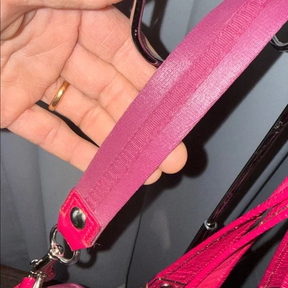 COACH POPPY Pink Leather SHOULDER CROSS BODY Bag AND DUST BAG - Picture 10 of 15